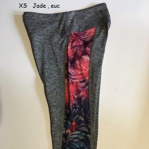 XS Lularoe Jade Capri workout pants, colorful side